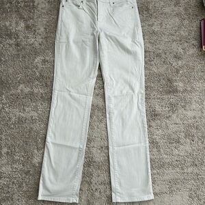 NYDJ Straight Leg White Denim Jeans